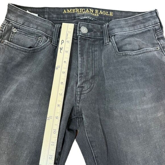 American Eagle Extreme Flex 4 Slim Straight Men's Black Stonewashed Jeans 30x32 - Picture 4 of 11